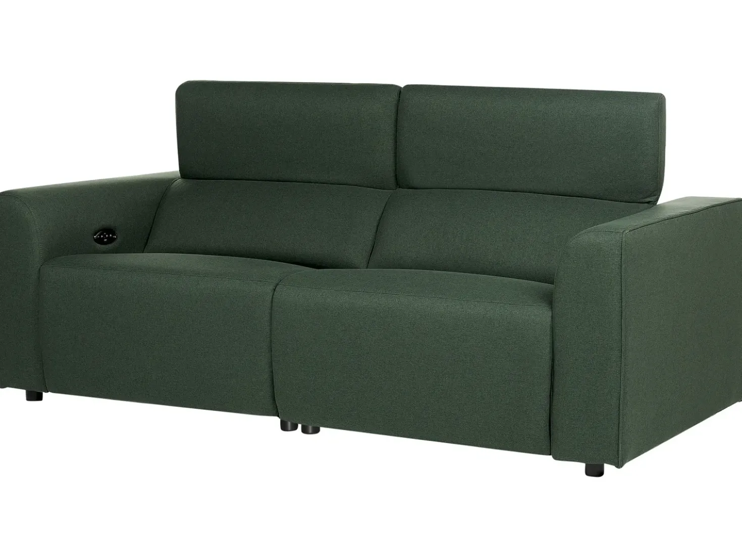 Divano reclinabile elettrico 2 posti ULVEN Tessuto Verde scuro con porta USB
