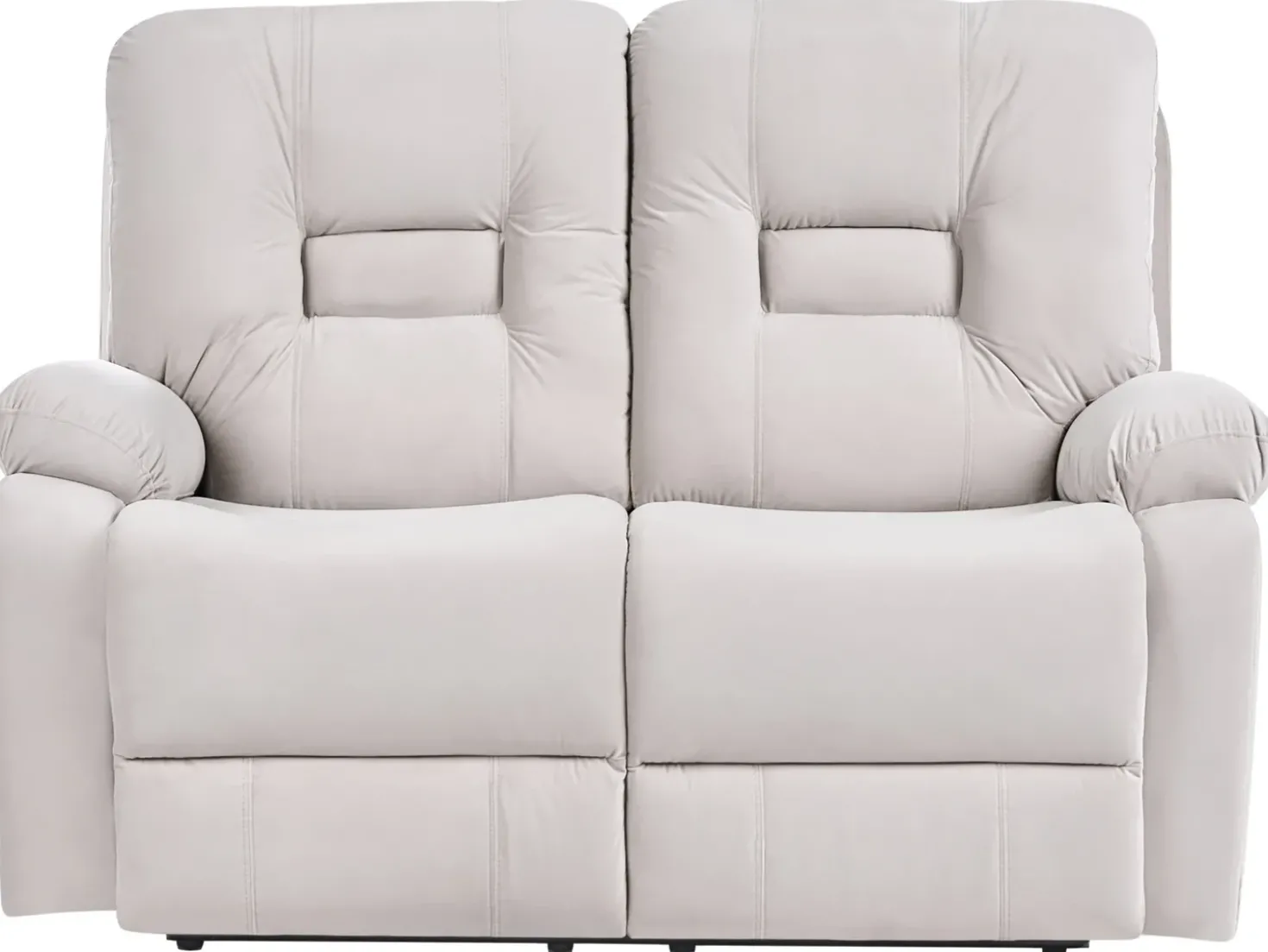 Divano reclinabile elettrico 2 posti BERGEN Velluto Beige chiaro con porta USB