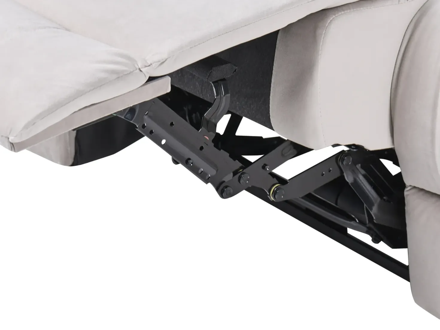 Divano reclinabile elettrico 2 posti BERGEN Velluto Beige chiaro con porta USB