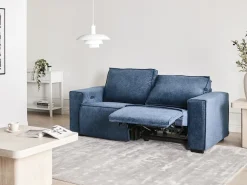 Divano reclinabile elettrico 2 posti NUKARI Tessuto Blu