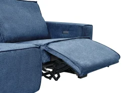 Divano reclinabile elettrico 2 posti NUKARI Tessuto Blu