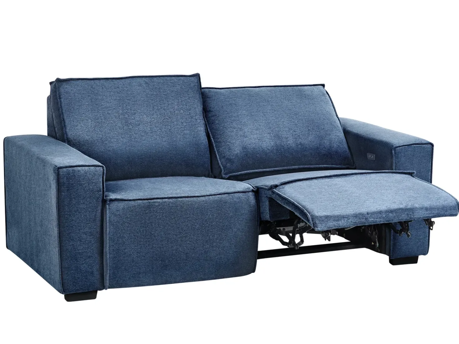 Divano reclinabile elettrico 2 posti NUKARI Tessuto Blu