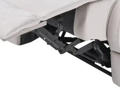Divano reclinabile elettrico 3 posti BERGEN Velluto Beige chiaro con porta USB