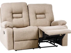 Divano reclinabile manuale 2 posti BERGEN Tessuto Beige