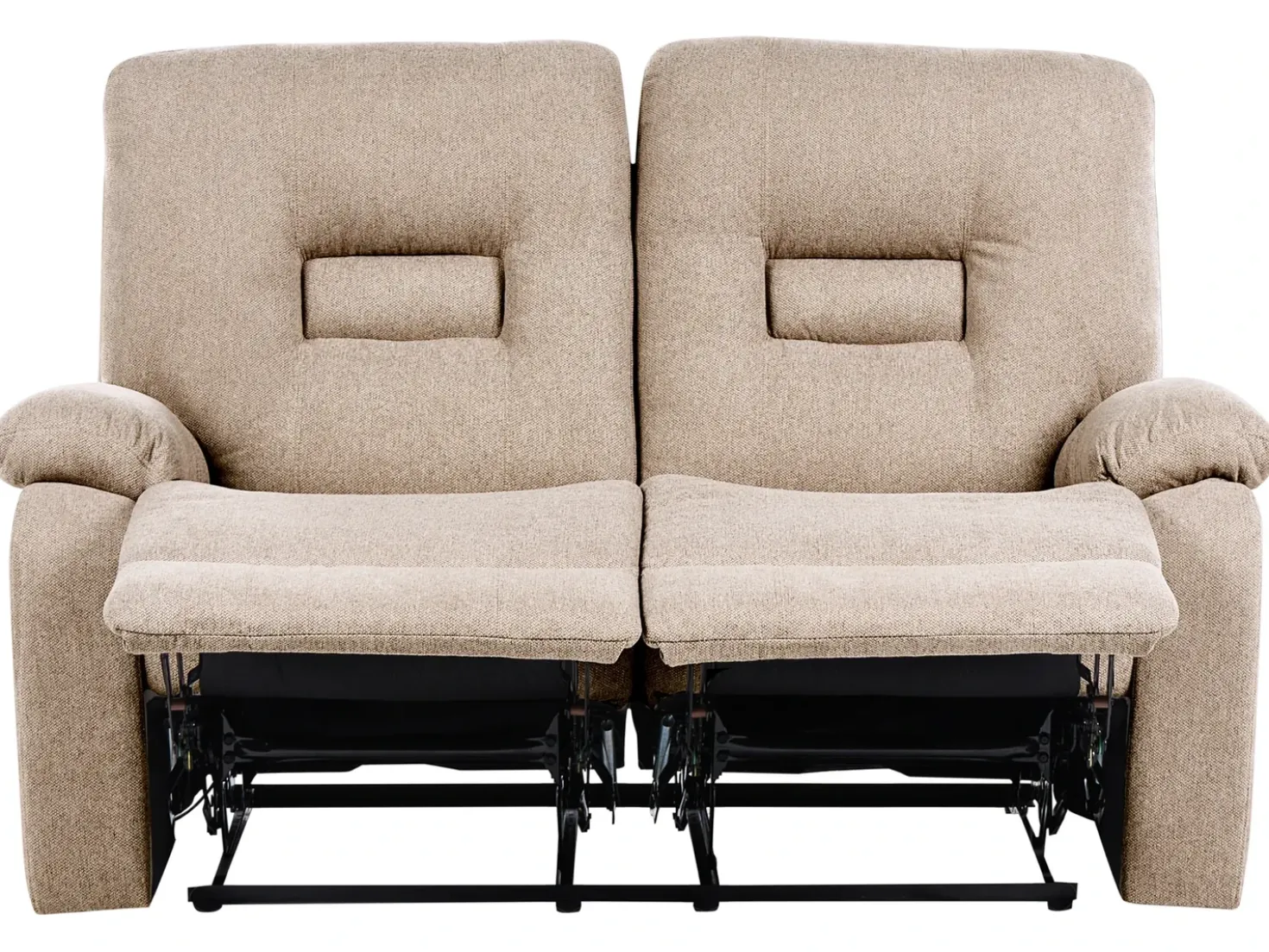 Divano reclinabile manuale 2 posti BERGEN Tessuto Beige