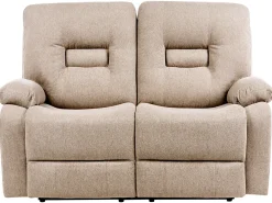 Divano reclinabile manuale 2 posti BERGEN Tessuto Beige