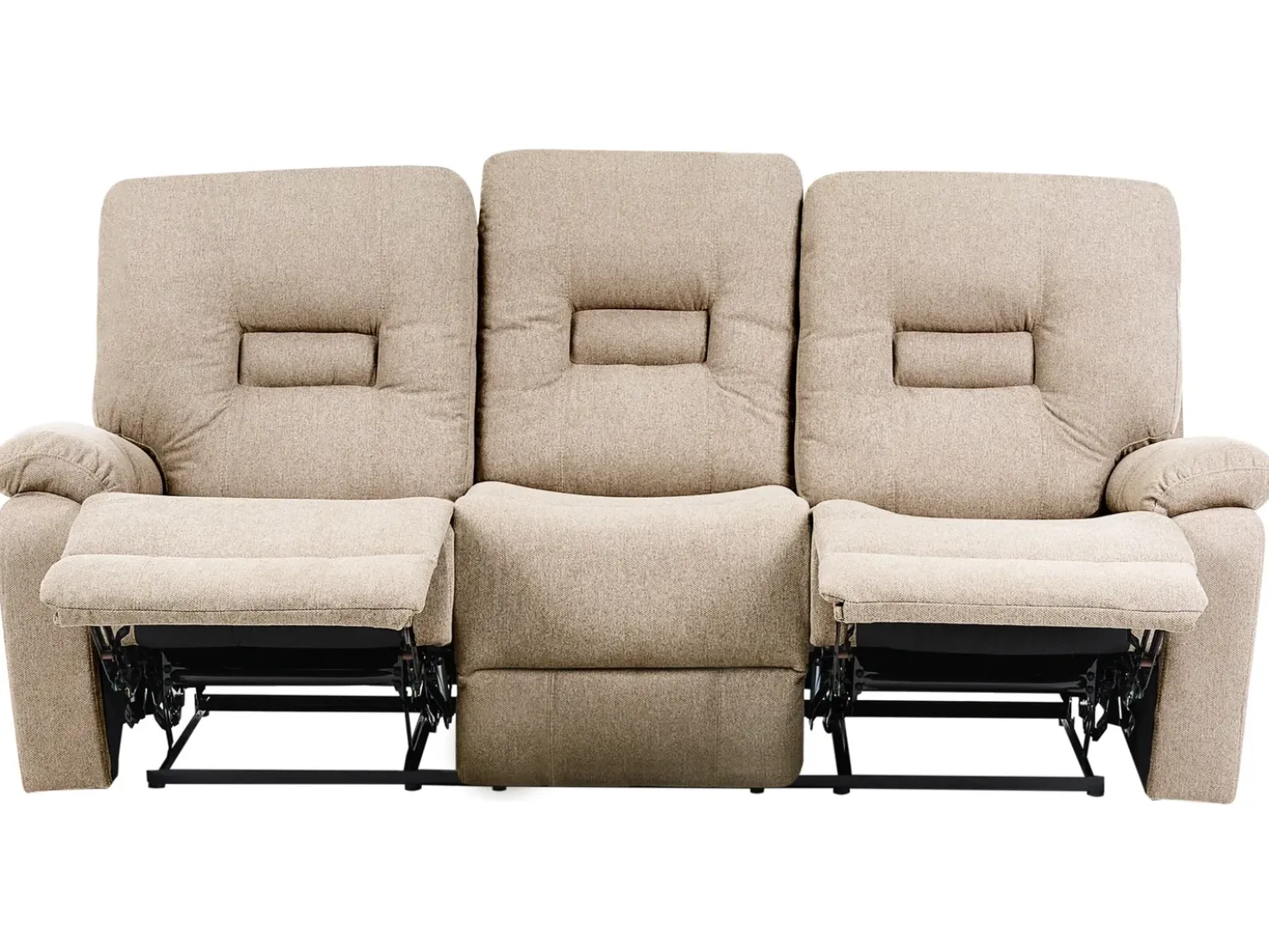 Divano reclinabile manuale 3 posti BERGEN Tessuto Beige