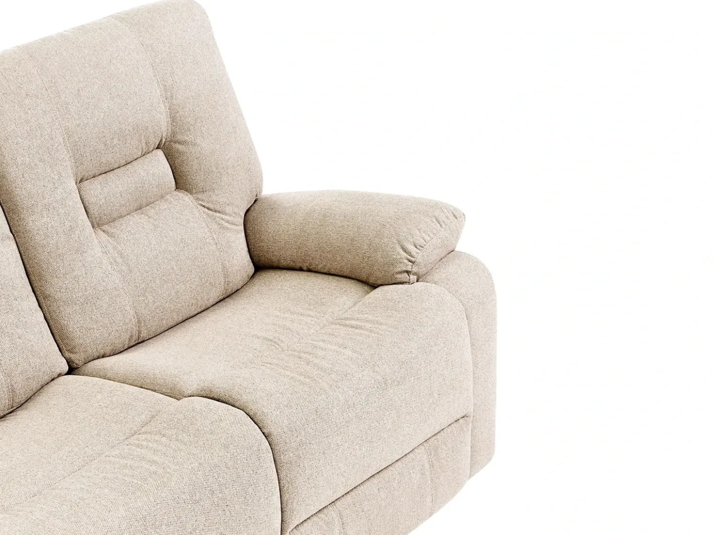 Divano reclinabile manuale 3 posti BERGEN Tessuto Beige