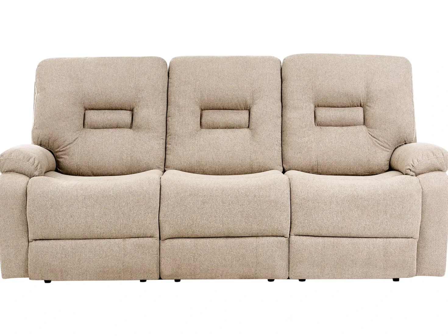 Divano reclinabile manuale 3 posti BERGEN Tessuto Beige