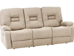 Divano reclinabile manuale 3 posti BERGEN Tessuto Beige