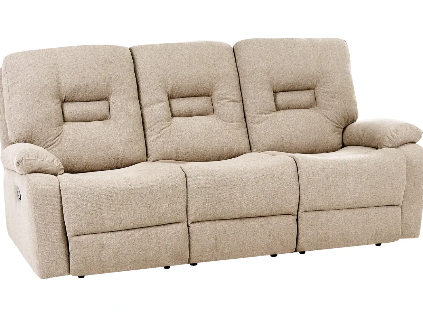 Divano reclinabile manuale 3 posti BERGEN Tessuto Beige