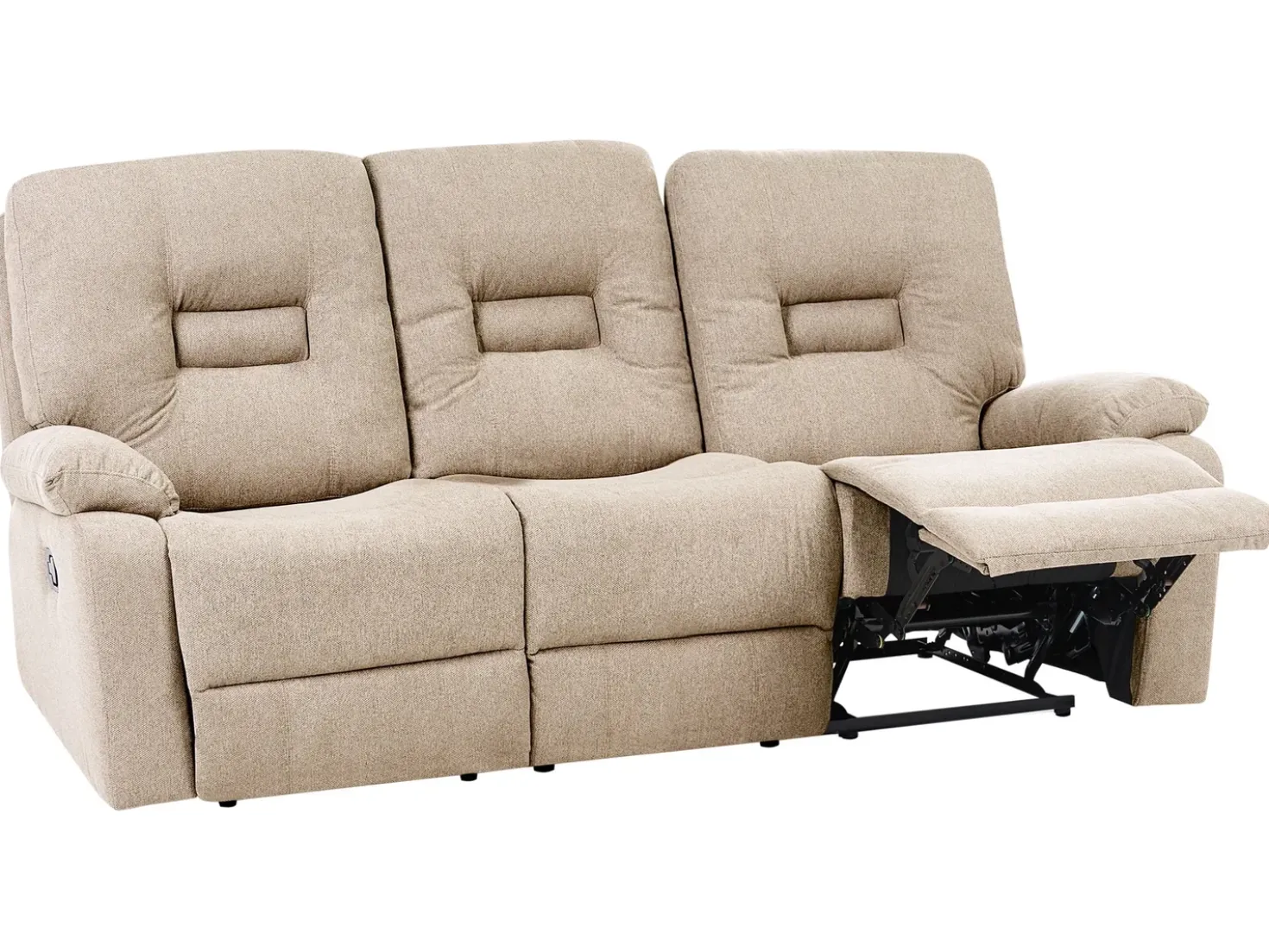 Divano reclinabile manuale 3 posti BERGEN Tessuto Beige