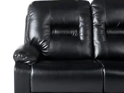 Divano reclinabile manuale 2 posti BERGEN Pelle sintetica Nero