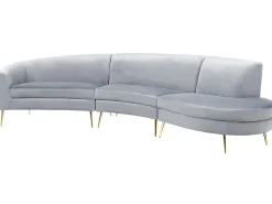 Divano semicircolare 4 posti MOSS Velluto Grigio chiaro
