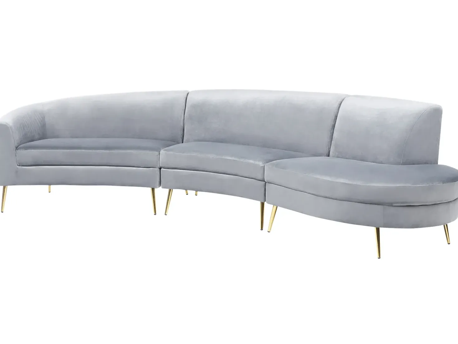 Divano semicircolare 4 posti MOSS Velluto Grigio chiaro