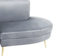 Divano semicircolare 4 posti MOSS Velluto Grigio chiaro