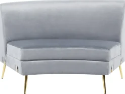 Divano semicircolare 4 posti MOSS Velluto Grigio chiaro