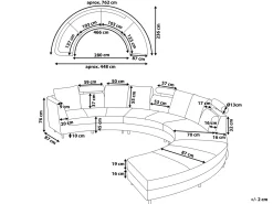 Divano semicircolare 7 posti ROTUNDE Pelle naturale Marrone