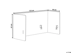 Divisorio da scrivania SOLOA 210 x 61 cm Grigio