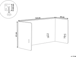 Divisorio da scrivania SOLOA 210 x 61 cm Bianco sporco