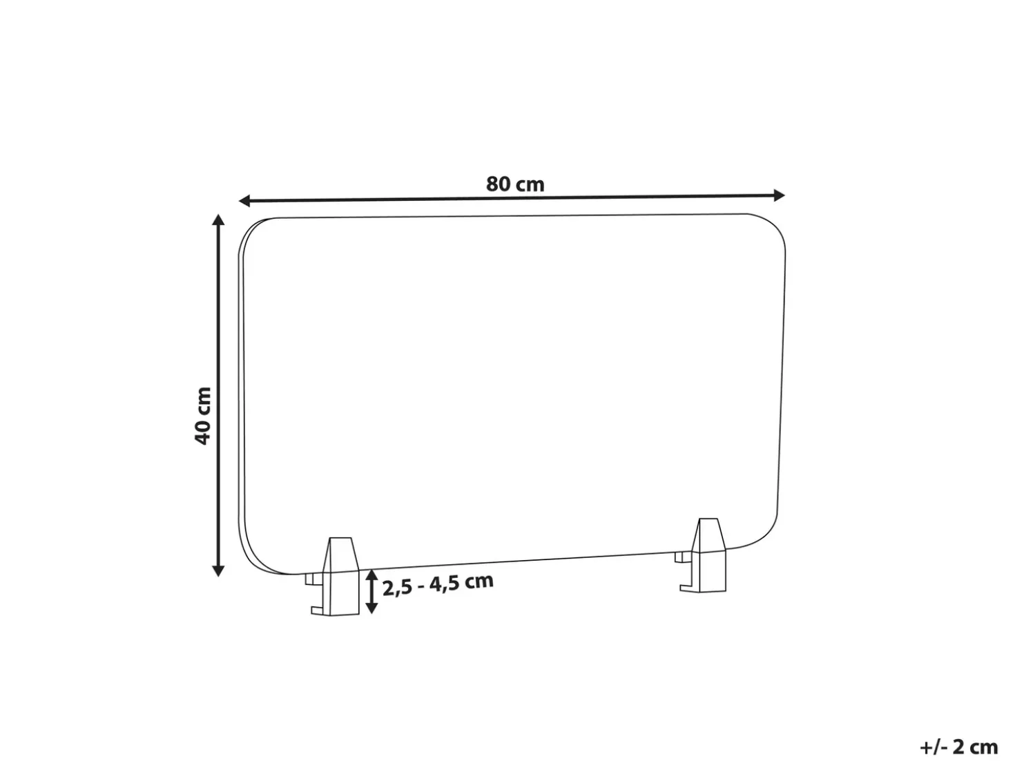Divisorio da scrivania WALLY 80 x 40 cm Grigio scuro