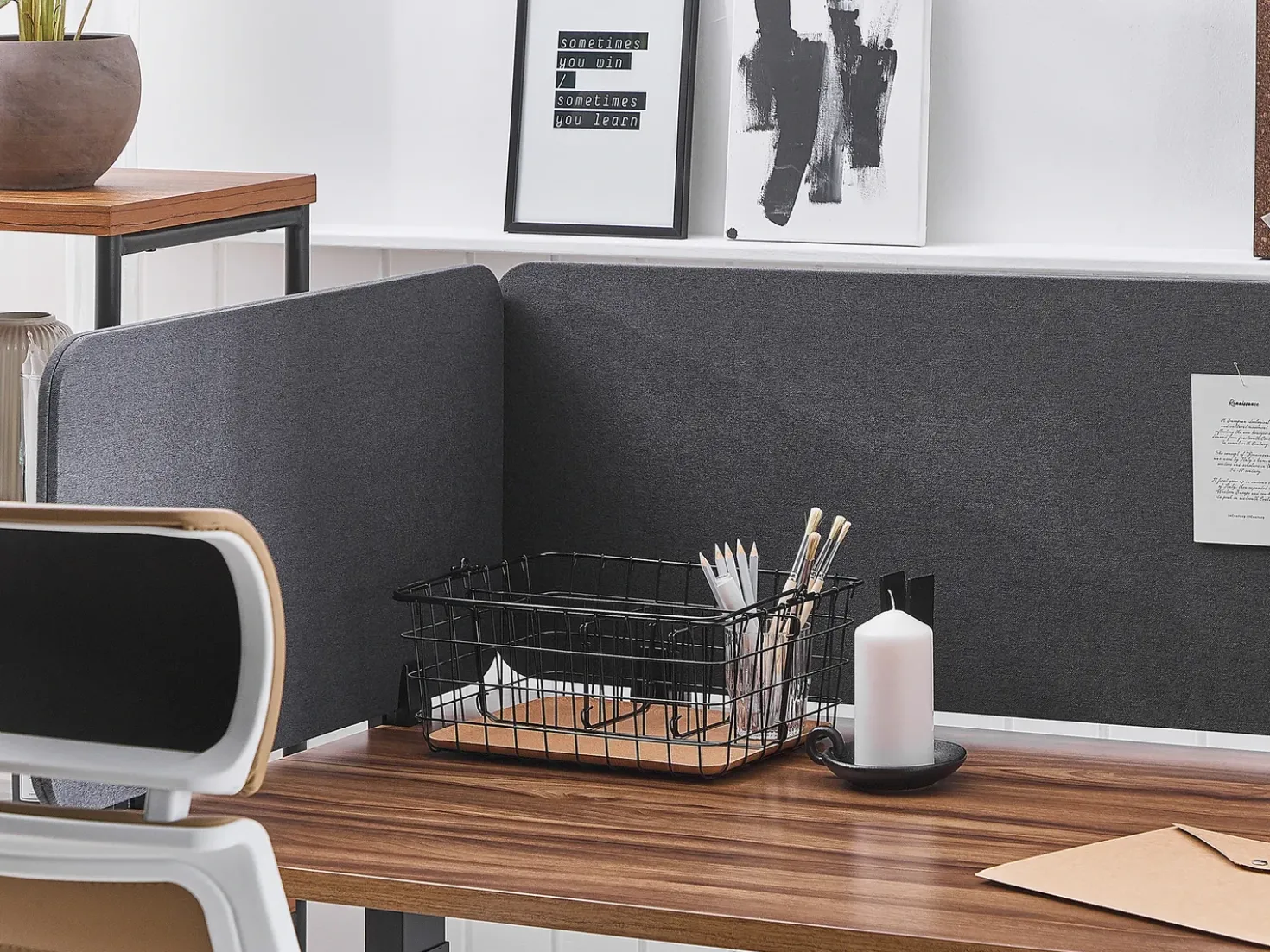 Divisorio da scrivania WALLY 80 x 40 cm Grigio scuro