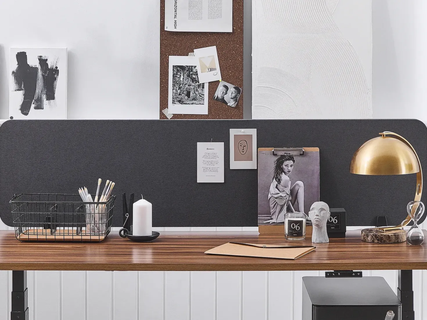 Divisorio da scrivania WALLY 160 x 40 cm Grigio scuro