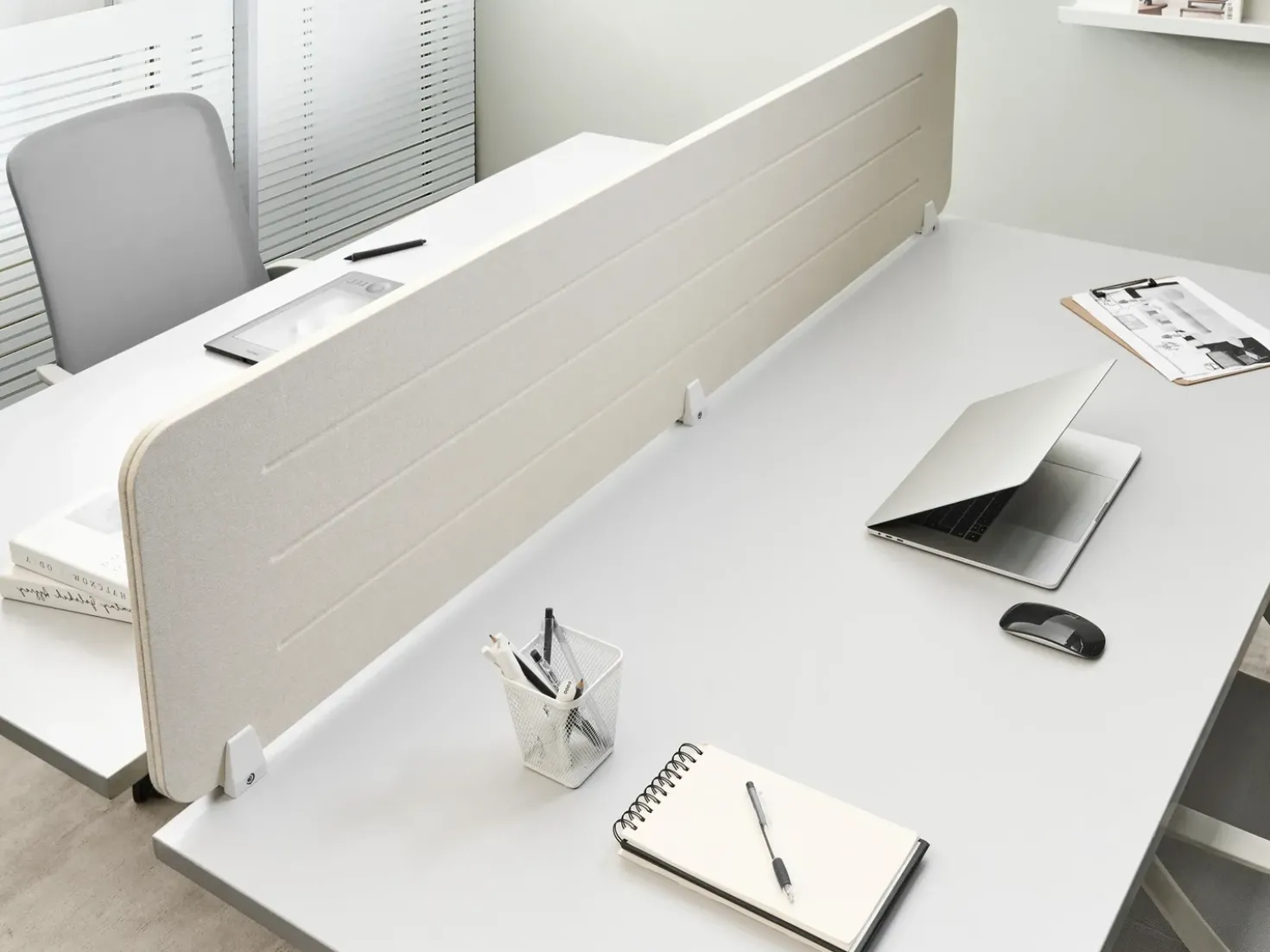 Divisorio da scrivania ZIGGY 180 x 40 cm Beige chiaro