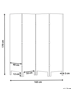 Divisorio per ambienti a 4 pannelli AVENES Bianco sporco 163 cm 170 cm