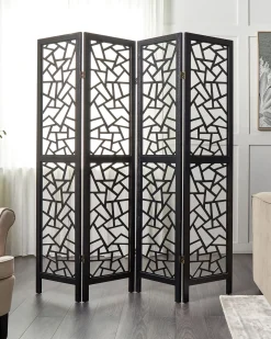 Divisorio per ambienti a 4 pannelli PIANLARGO Nero 163 cm 170 cm