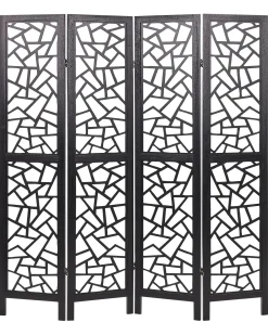 Divisorio per ambienti a 4 pannelli PIANLARGO Nero 163 cm 170 cm