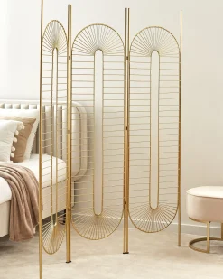 Divisorio per ambienti a 3 pannelli NOALE Oro 135 cm 170 cm