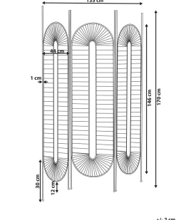 Divisorio per ambienti a 3 pannelli NOALE Oro 135 cm 170 cm