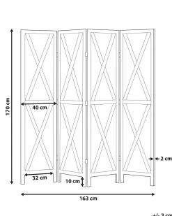 Divisorio per ambienti a 4 pannelli RIDANNA Marrone scuro 163 cm 170 cm