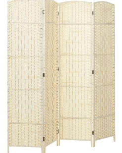 Divisorio per ambienti a 4 pannelli LAPPAGO Beige chiaro 163 cm 170 cm
