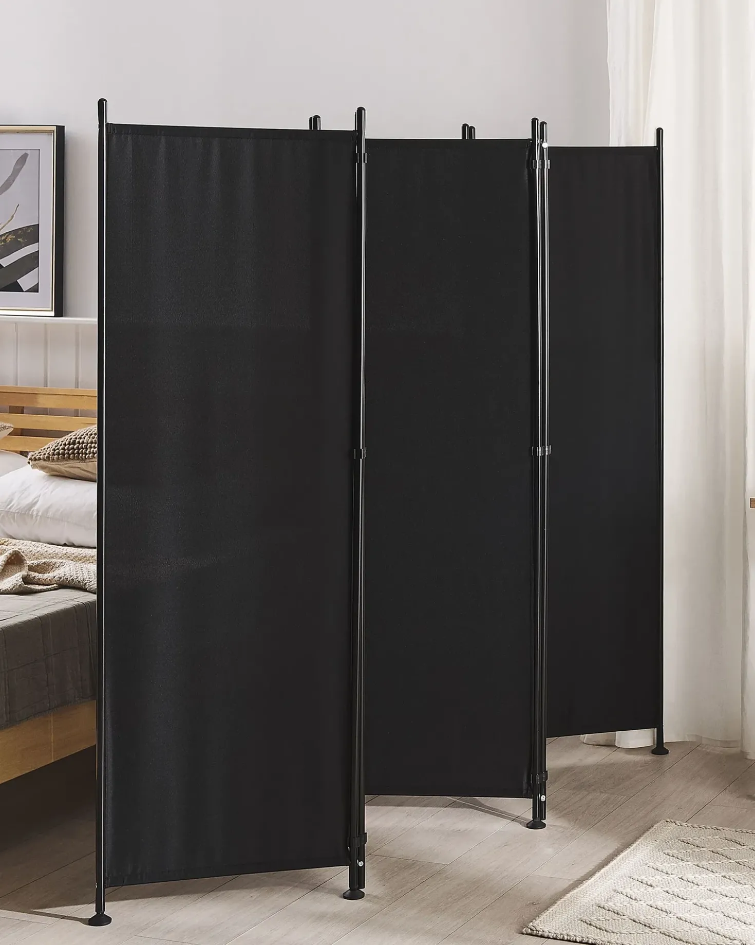 Divisorio per ambienti a 5 pannelli NARNI Nero 270 cm 170 cm
