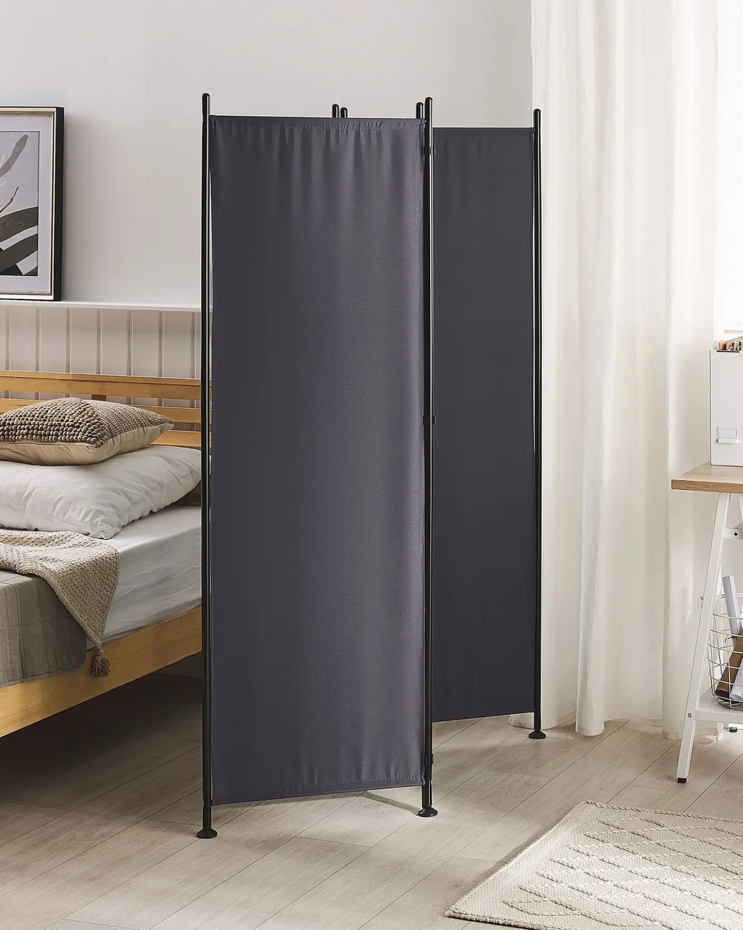 Divisorio per ambienti a 3 pannelli NARNI Grigio 160 cm 170 cm