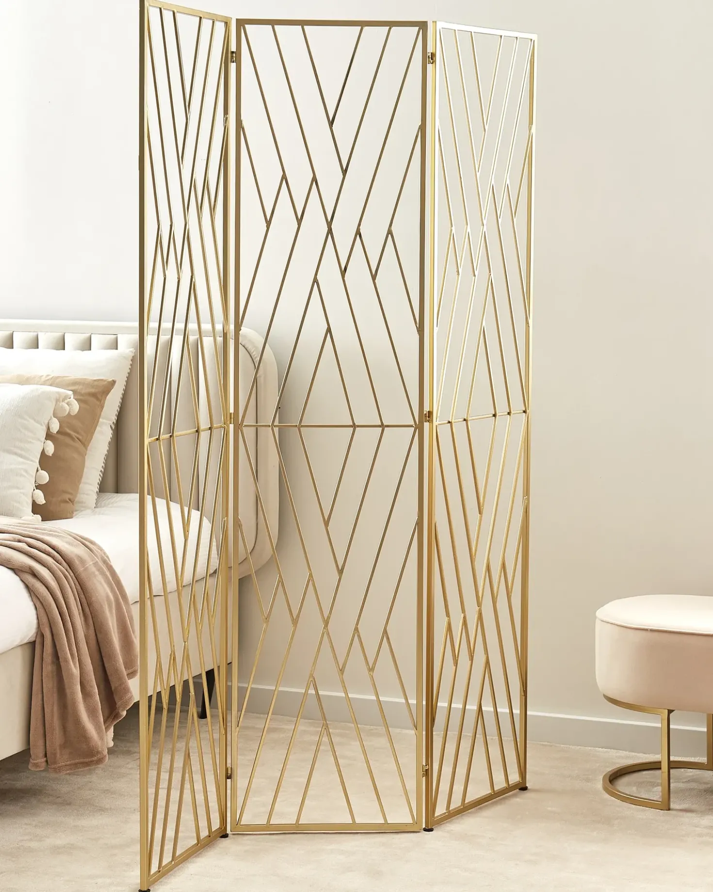 Divisorio per ambienti a 3 pannelli ASOLO Oro 117 cm 170 cm