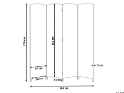 Divisorio per ambienti a 4 pannelli LAPPAGO Naturale 163 cm 170 cm