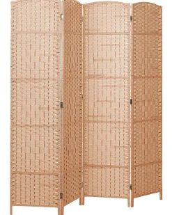 Divisorio per ambienti a 4 pannelli LAPPAGO Naturale 163 cm 170 cm