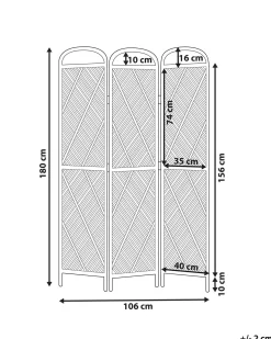 Divisorio per ambienti a 3 pannelli COSENZA Marrone chiaro 106 cm 180 cm