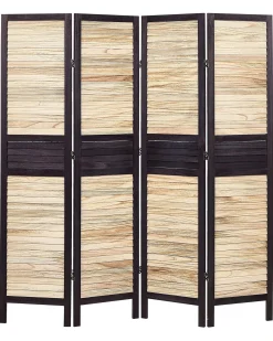 Divisorio per ambienti a 4 pannelli BRENNERBAD Marrone/Nero 164 cm 170 cm