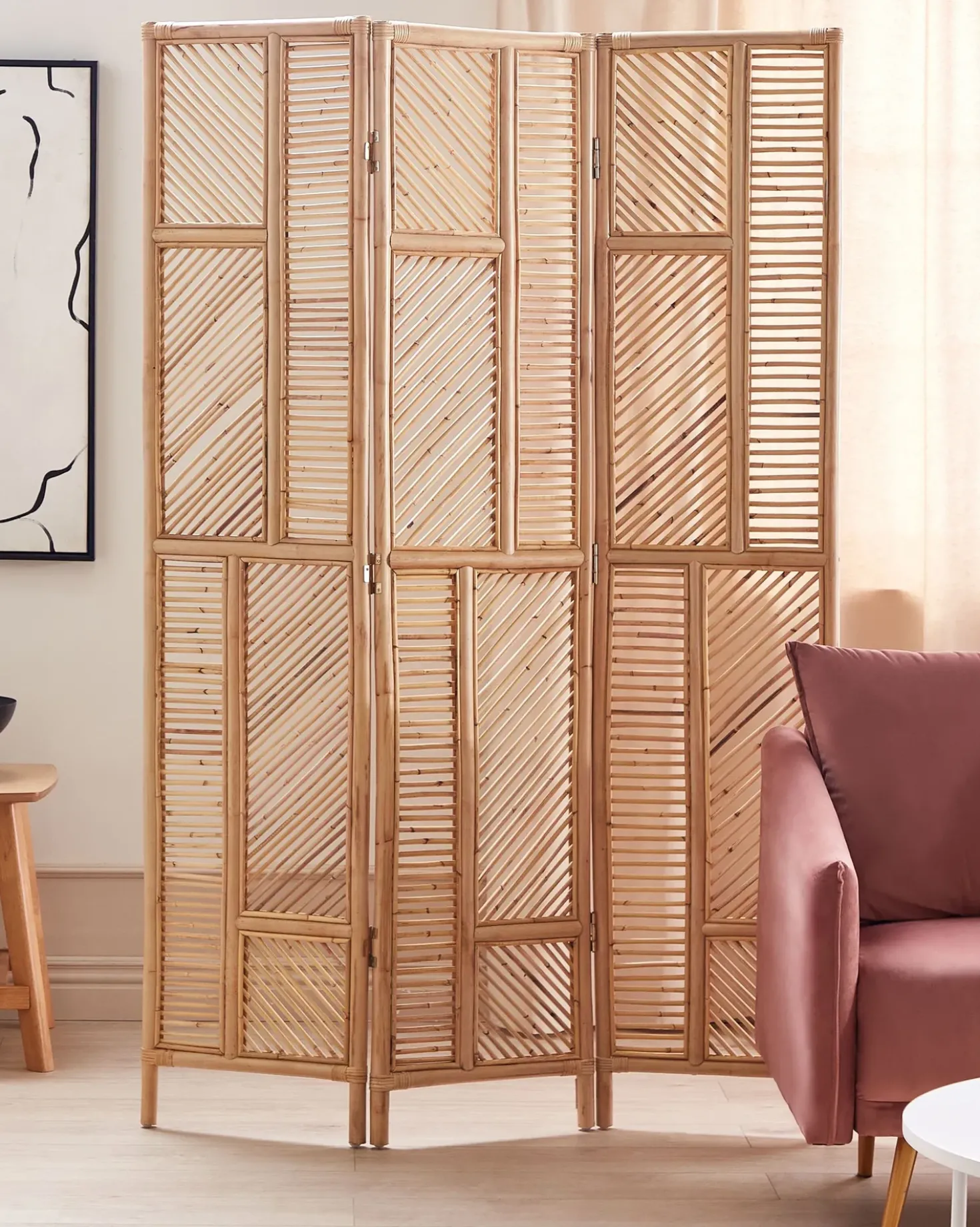 Divisorio per ambienti a 3 pannelli LAMEZIA Marrone chiaro 117 cm 180 cm
