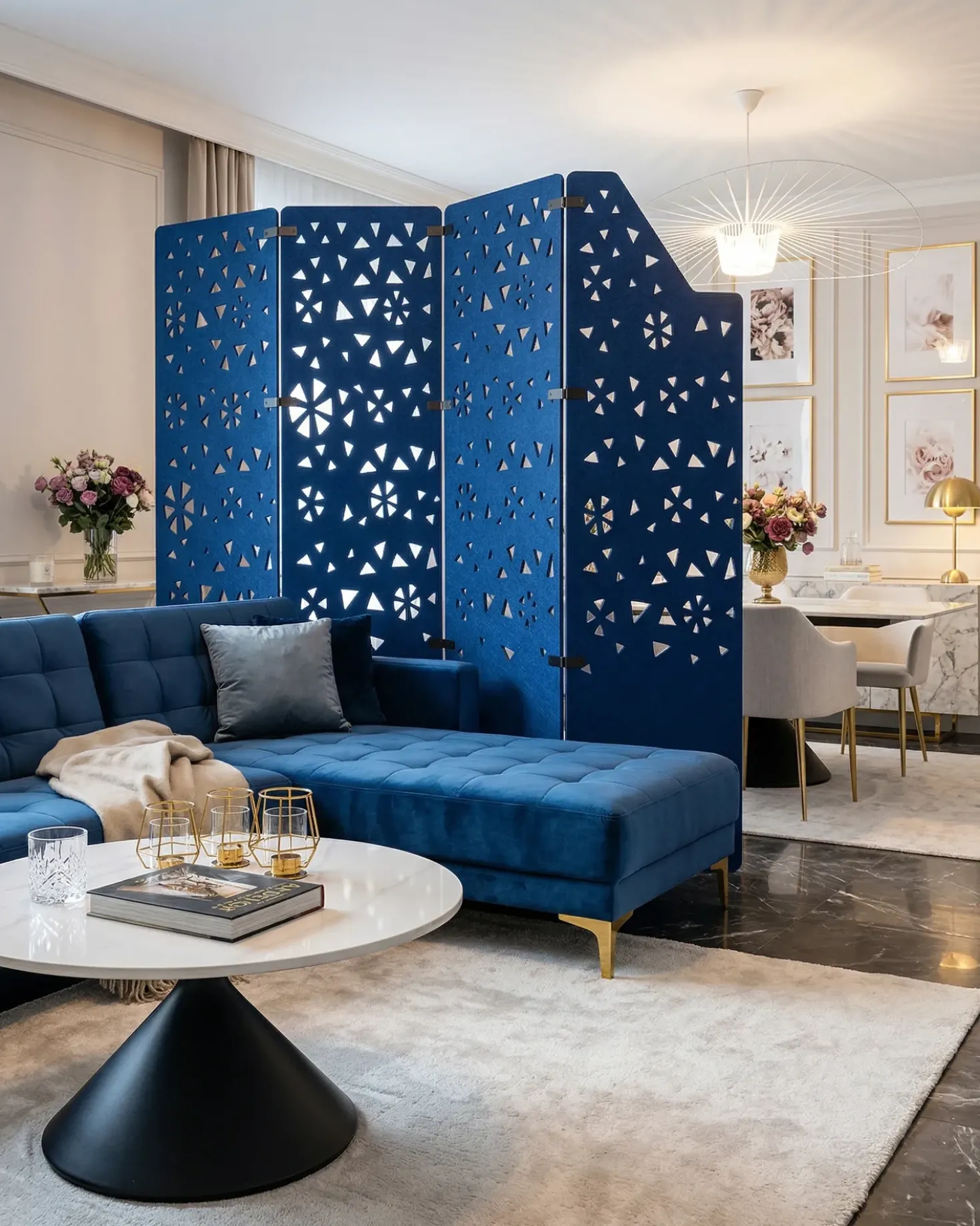 Divisorio per ufficio STARRY 240 x 180 cm Blu marino