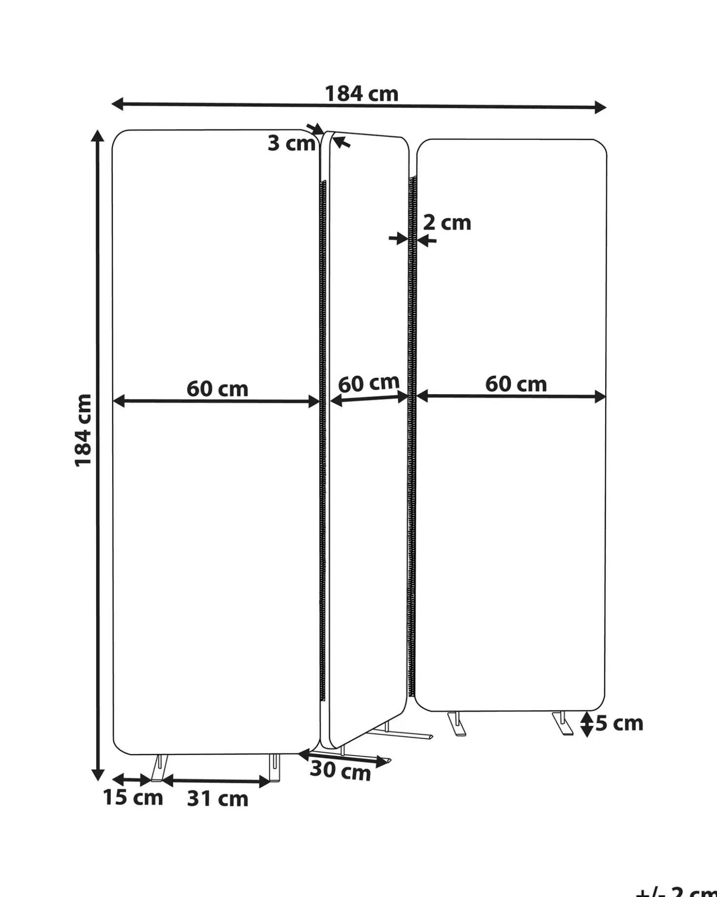 Divisorio per ufficio STANDI 184 x 184 cm Beige