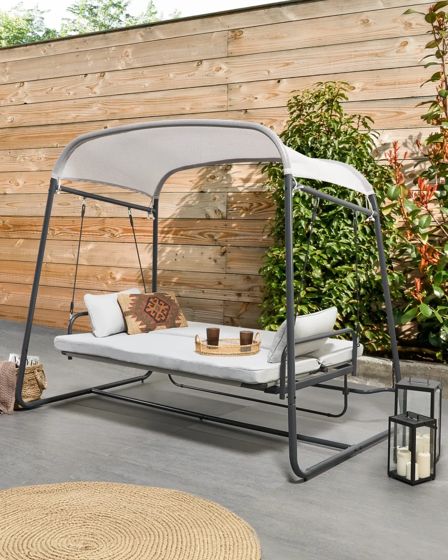 Dondolo da giardino MARSCIANO Metallo Grigio chiaro