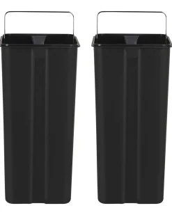 Doppio cestino per i rifiuti 60 L ECOSORT Metallo Nero