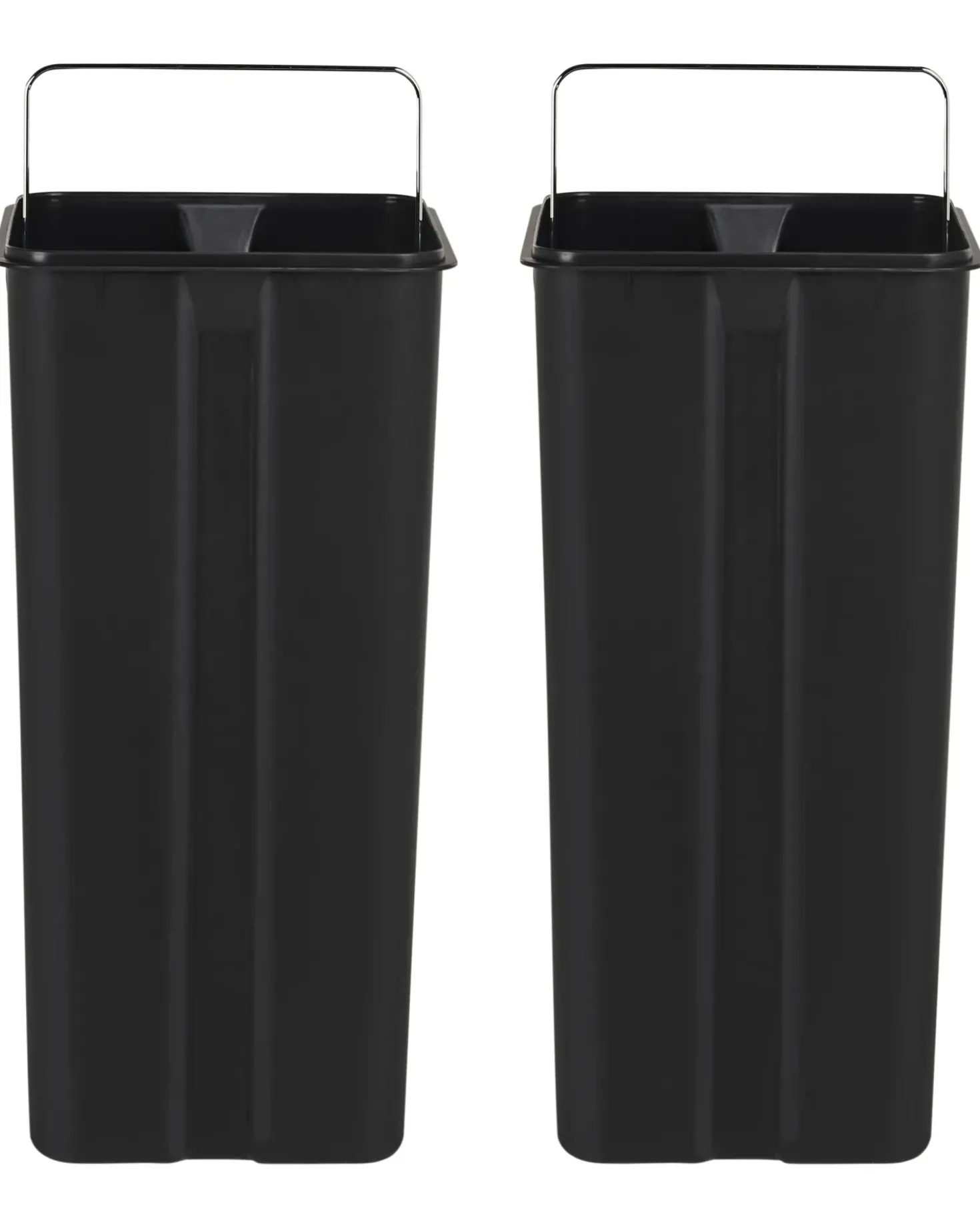 Doppio cestino per i rifiuti 60 L ECOSORT Metallo Nero