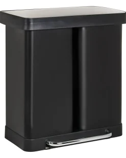 Doppio cestino per i rifiuti 60 L ECOSORT Metallo Nero