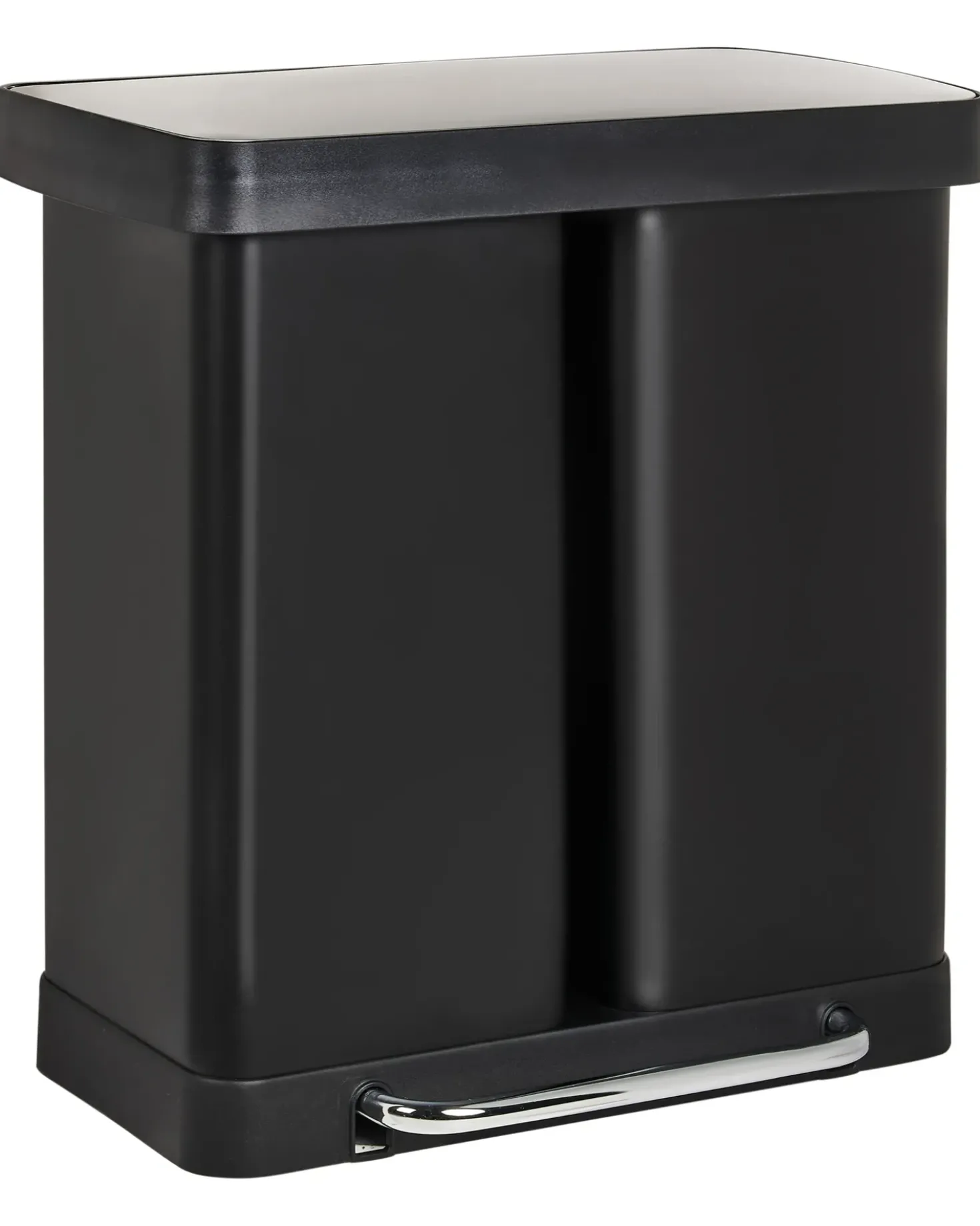 Doppio cestino per i rifiuti 60 L ECOSORT Metallo Nero